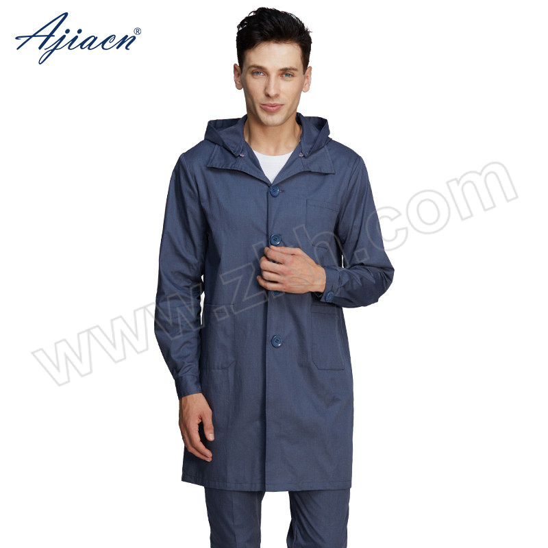 AJIACN/爱家 男防辐射工装风衣带帽外套 AJ809 2XL 藏青色 1件