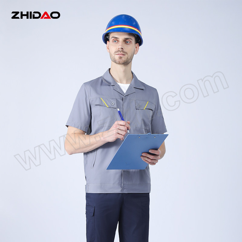 CONGDI 夏季工作服耐脏耐磨 7238 烟灰色 3XL 1件
