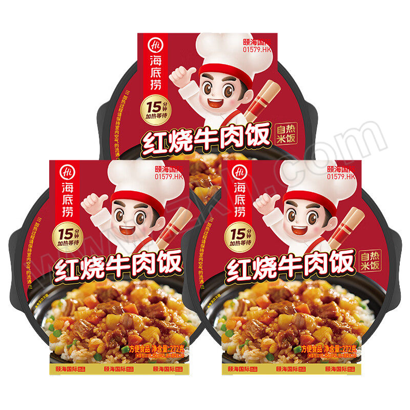 HI/海底捞 海底捞自热米饭红烧牛肉方便米饭 272Gx3盒 272G*3【一件发G】 3件/组 1组