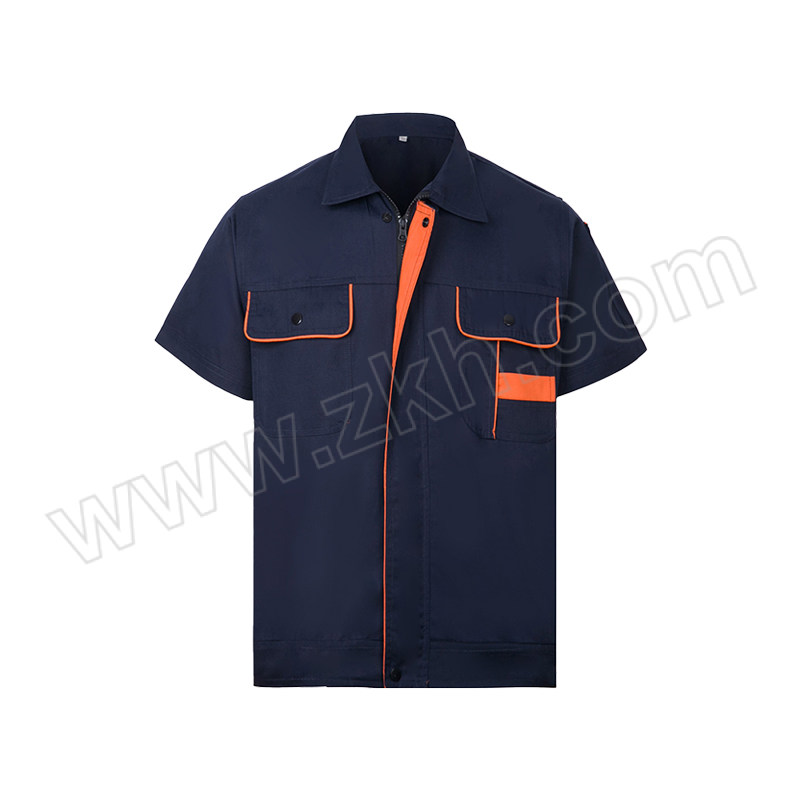 CNMF/谋福 夏季薄款短袖工作上衣 391-1 3XL 藏青色桔边 1件