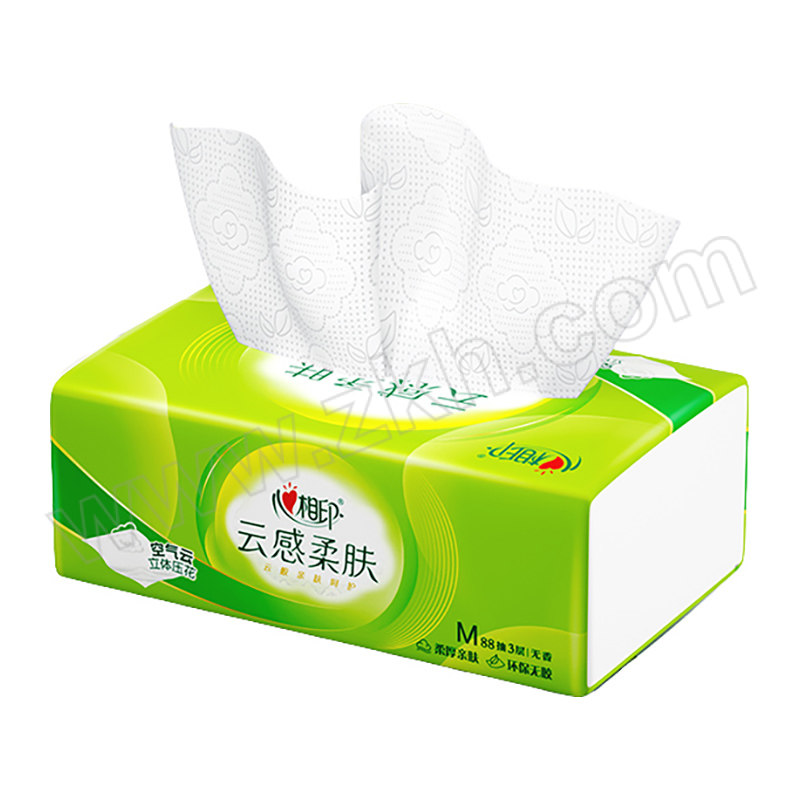 MIND ACT UPON MIND/心相印 云感立体压花塑装纸面巾 DT18088(电商16包) 152×190mm 88抽×16包 3层 1箱