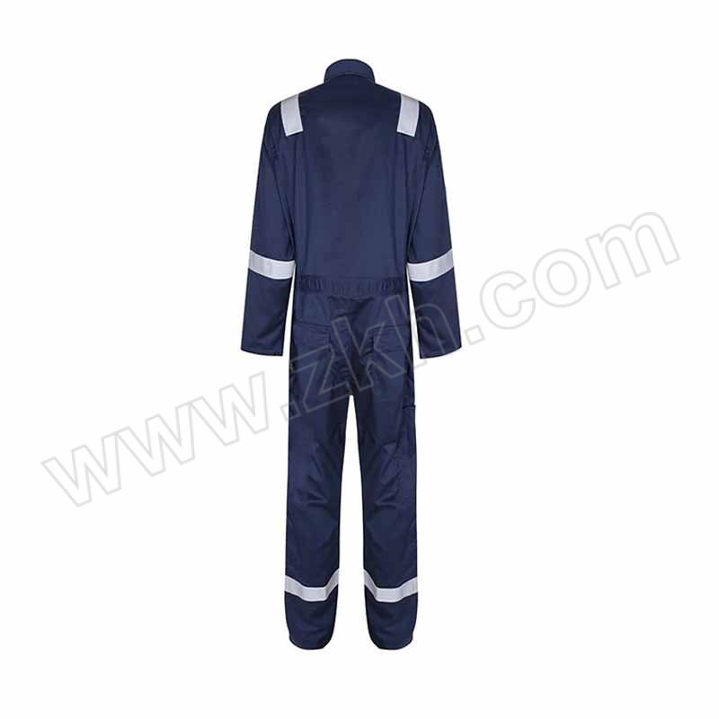 FEINAISHENG/沸耐笙 带反光条连体工作服 STFH-0687 180码 深蓝色 1件
