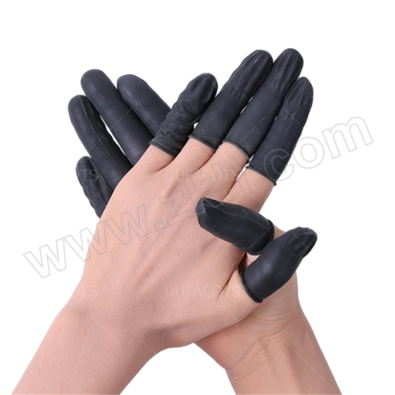 DUFACOTS/怡隆 一次性防静电天然乳胶指套 Y6 黑色 手卷 M 110g/200个/包 1包