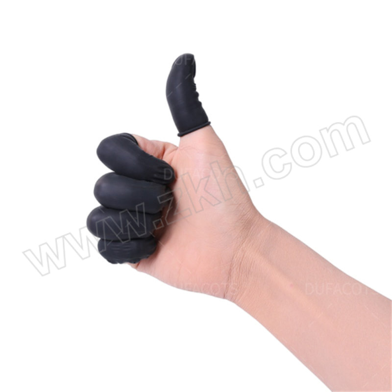 DUFACOTS/怡隆 一次性防静电天然乳胶指套 Y6 黑色 手卷 M 110g/200个/包 1包