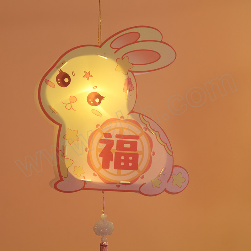 QISHAN/琪钐 节日PVC手工DIY兔子灯笼材料包 PVC-TUANYUAN-T 兔身尺寸22×18cm组装好后约55×18cm 1个
