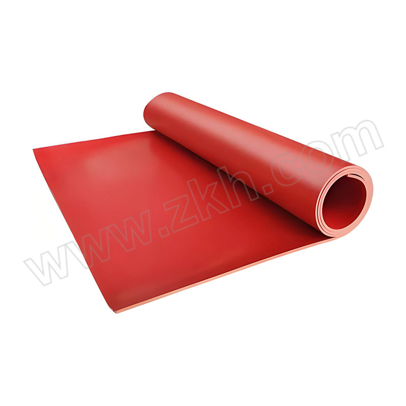 ZKH/震坤行 经济款平面型橡胶绝缘地垫 W20RP8R 1×1m 红色 厚8mm 测试电压20kV 1卷