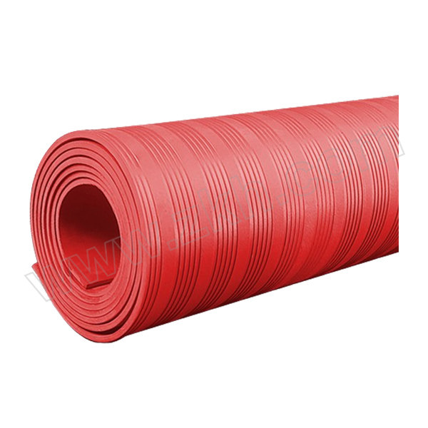 ZKH/震坤行 经济款宽条纹型橡胶绝缘地垫 W20RT10R 1×5m 红色 厚10mm 测试电压30kV 1卷
