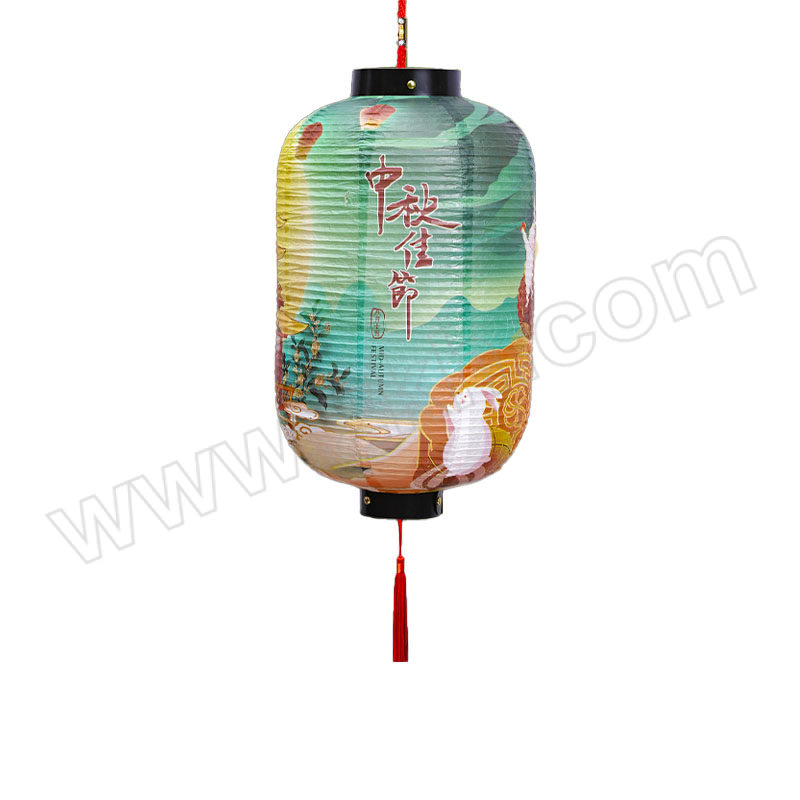 DILINGQU/第零区 中秋节国风纸灯笼 DLQ-10007 中秋佳节-月兔 灯笼体高约43cm 直径约26cm 纸质 含灯 1个