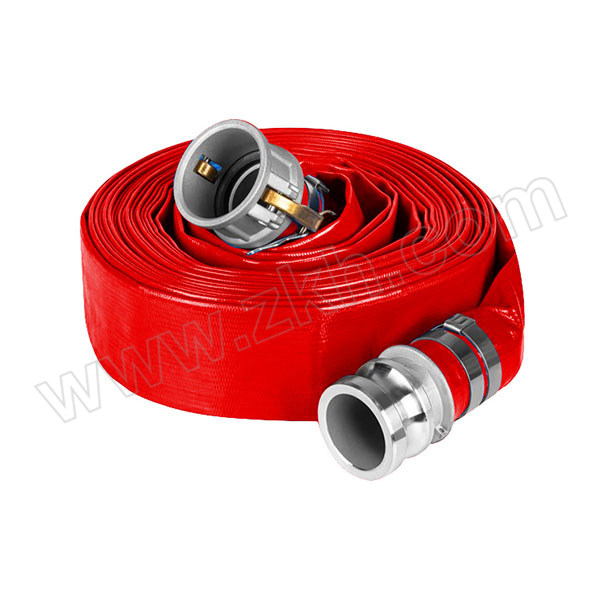FLYSTABLE/翔立 PVC水带(带接头)红色 102mm×20m (含水带接头:C+E) 承压4bar 1卷