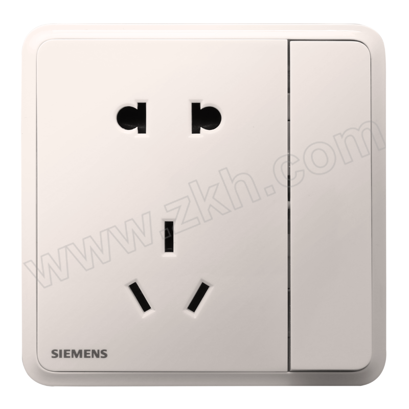 SIEMENS/西门子 灵蕴系列联体二三极插座带单控开关 5UB1224-3NC01 10A 辰曦白 1个