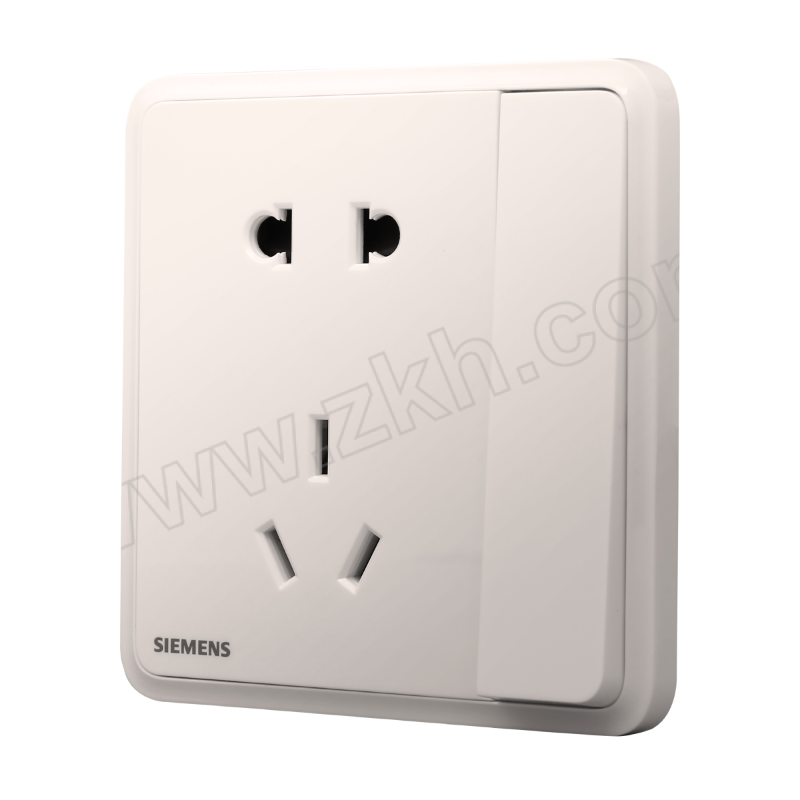 SIEMENS/西门子 灵蕴系列联体二三极插座带单控开关 5UB1224-3NC01 10A 辰曦白 1个