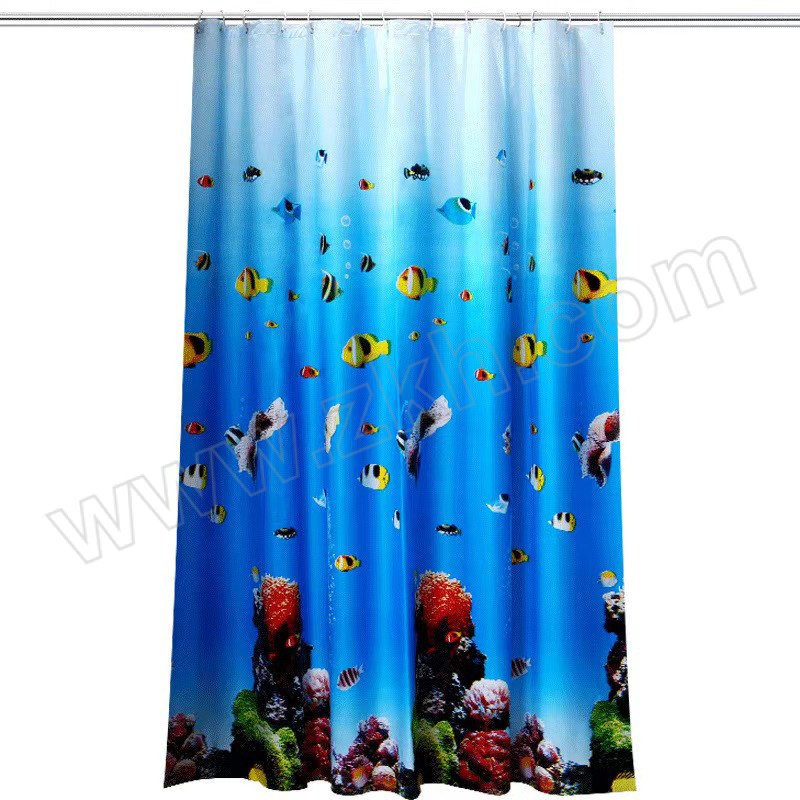 HousekeeperRu/小如管家 海底世界防水浴帘 XR-YU154 尺寸1200×2000mm 伸缩杆款 1套
