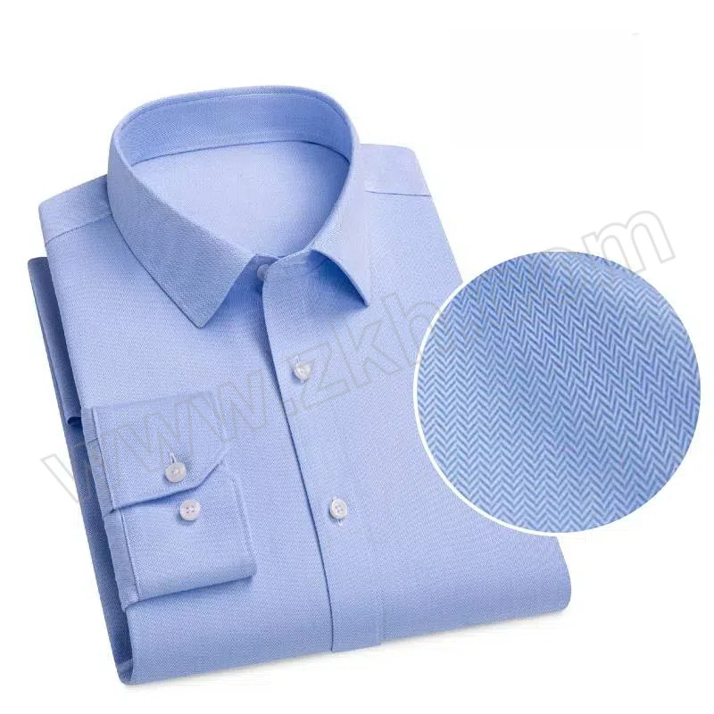 LILANZ/利郎 男士商务100支纱纯棉DP成衣免烫人字纹长袖衬衫 LL24D003 浅蓝色 37 1件