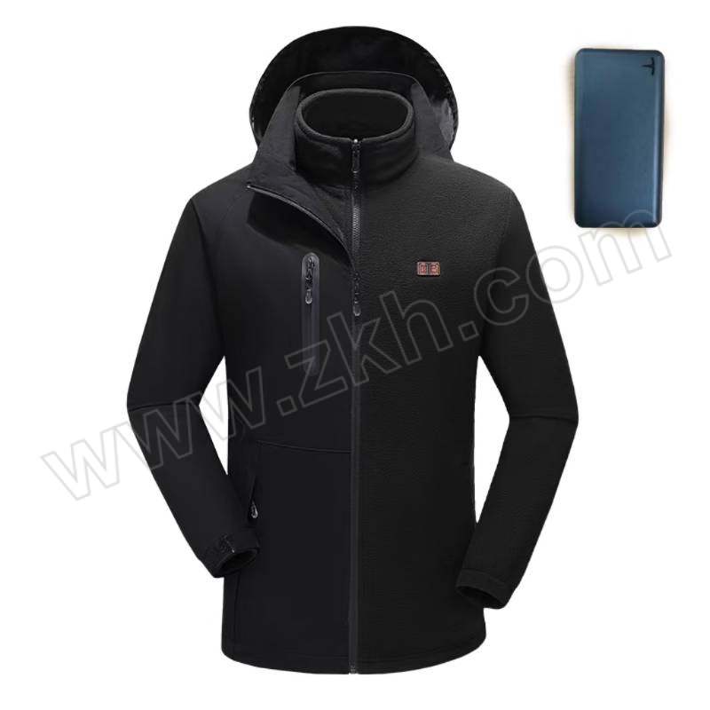 ARSHIWOLF/阿狮狼 三合一户外发热冲锋衣 2211 4XL 黑色 含上衣×1+20000mAh充电宝(5V)×1 1套