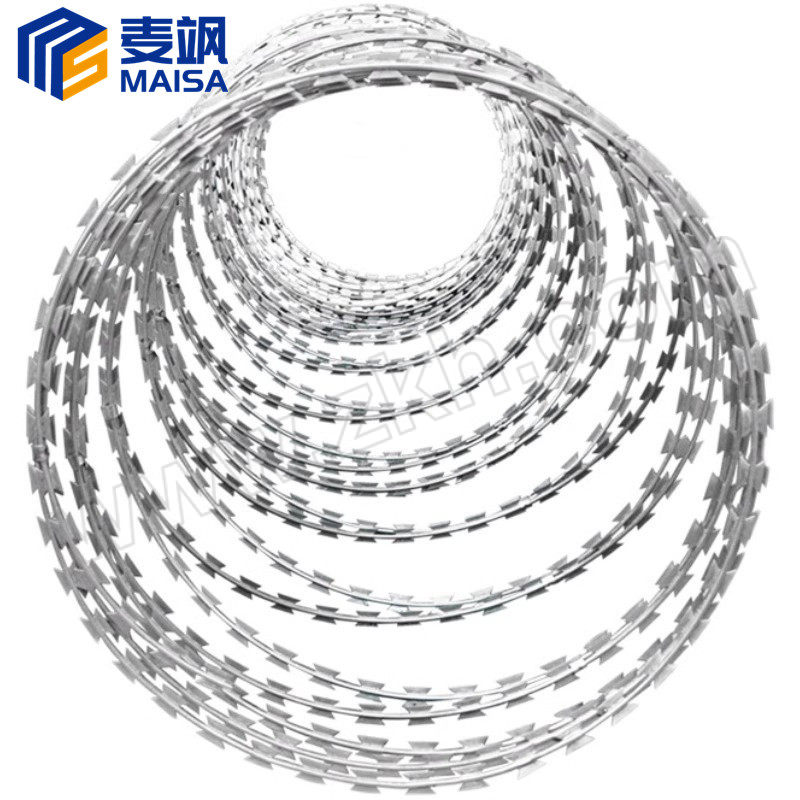 MAISA/麦飒 热镀锌刀片刺绳 90cm卷径 双螺旋 拉开10m 刺长22mm 刺距15mm 1卷