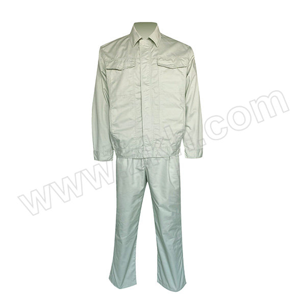 TGF/唐工纺 流行色男女同款涤棉春秋工作服套装按扣款 TQ0903 195 淡绿色 含衣服×1+裤子×1 1套