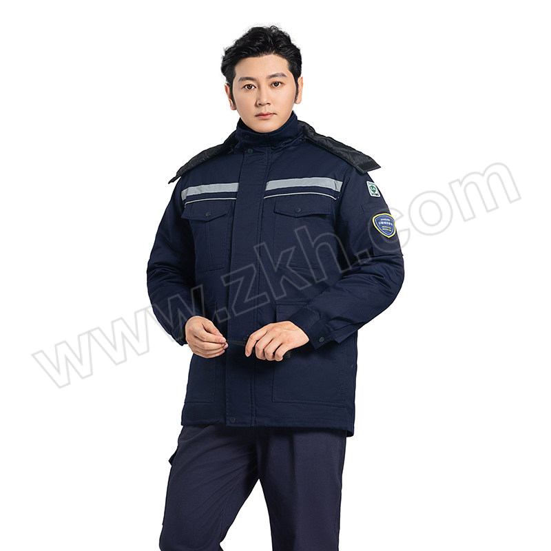 TOPRUI/拓普瑞 冬季可拆卸防酸碱防静电工作服棉服 T101 XL 175码 藏蓝色 上衣 1件