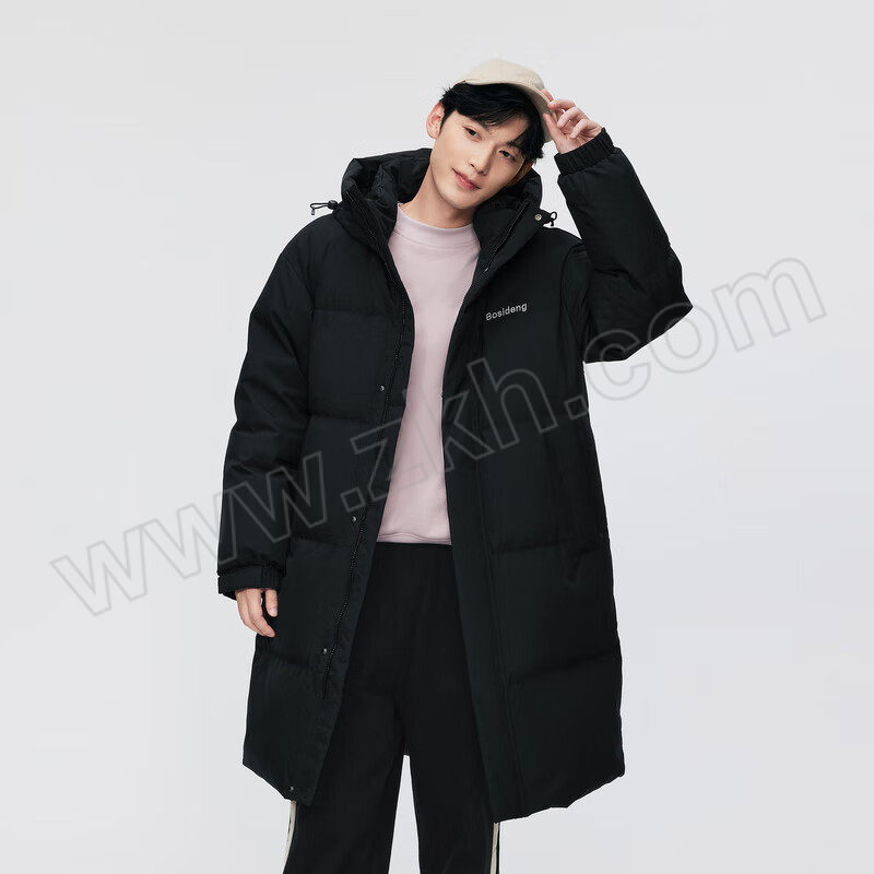 BOSIDENG/波司登 长款加厚男女情侣羽绒服 B40143310 黑色 160/84A 1件