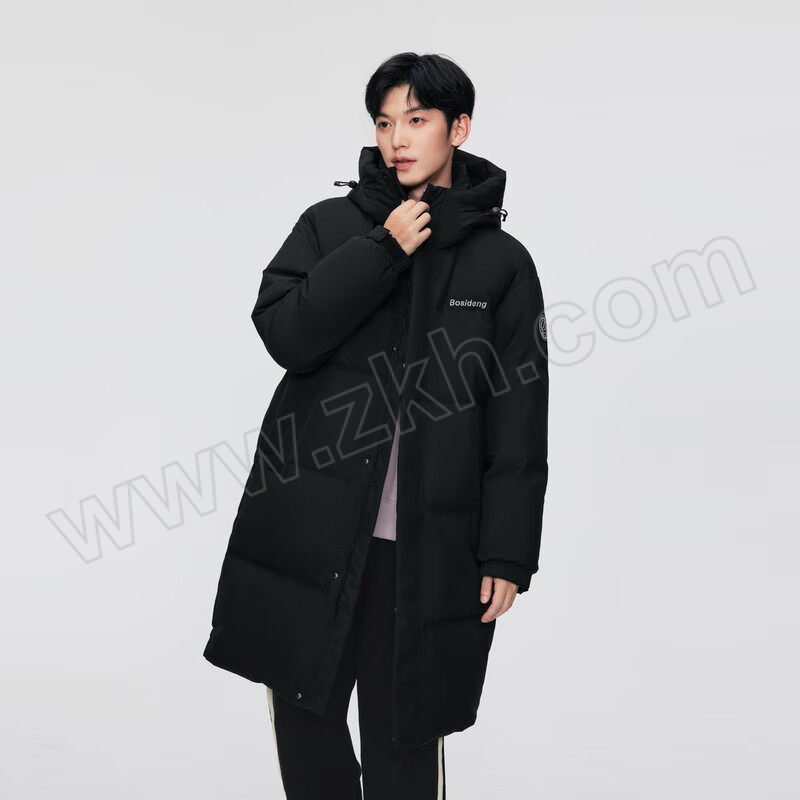BOSIDENG/波司登 长款加厚男女情侣羽绒服 B40143310 黑色 160/84A 1件