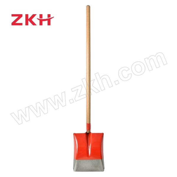 ZKH/震坤行 双色大号铁锹方锹锰钢 ZKH-FQ02 420×295×245mm 锹头重800g±50g 含1.2m锹把实木柄+2颗固定螺钉 1把