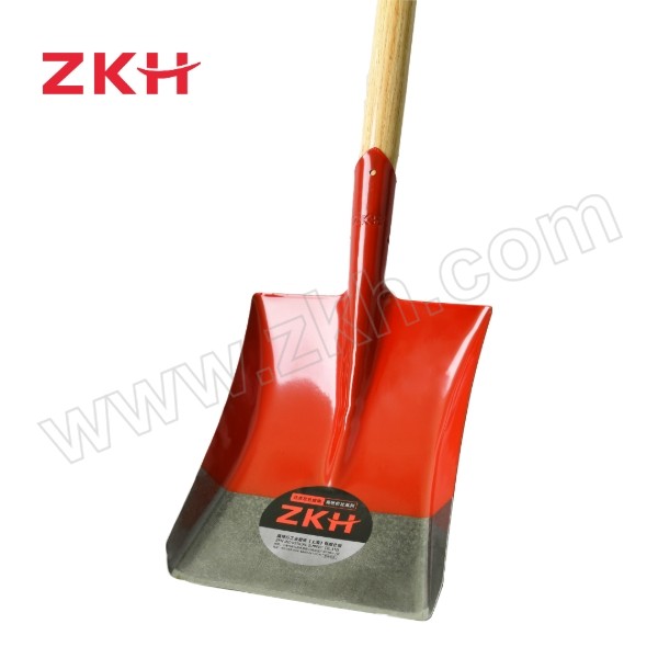 ZKH/震坤行 双色大号铁锹方锹锰钢 ZKH-FQ02 420×295×245mm 锹头重800g±50g 含1.2m锹把实木柄+2颗固定螺钉 1把