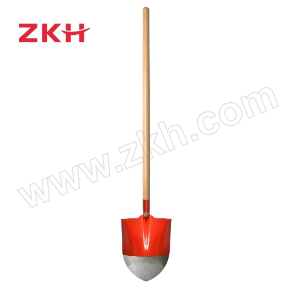 ZKH/震坤行 经济型双色大号铁尖锹 ZKH-JQ02 420×295×245mm 锹头重800g±50g 含1.2m锹把实木柄+2颗固定螺钉 1把