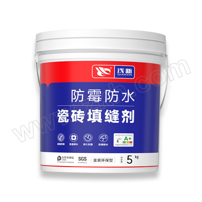 QIANXIN/浅新 防水防霉瓷砖填缝剂 浅新瓷砖填缝剂 5kg 白色 1桶