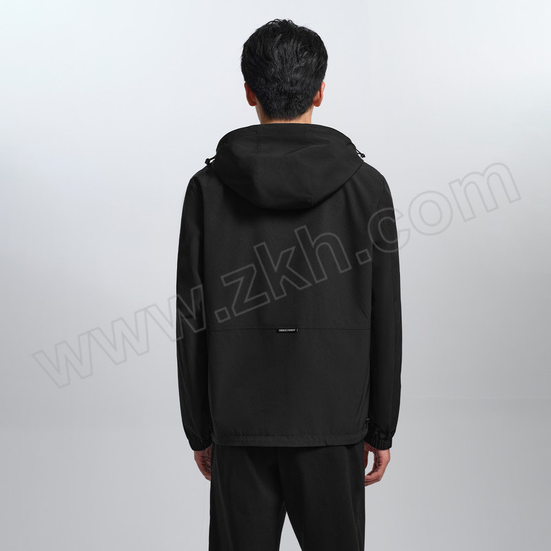 HLA/海澜之家 抽绳连帽工装风夹克男款 HWJAD3W205A 黑色 175/92A 建议135~150斤 1件