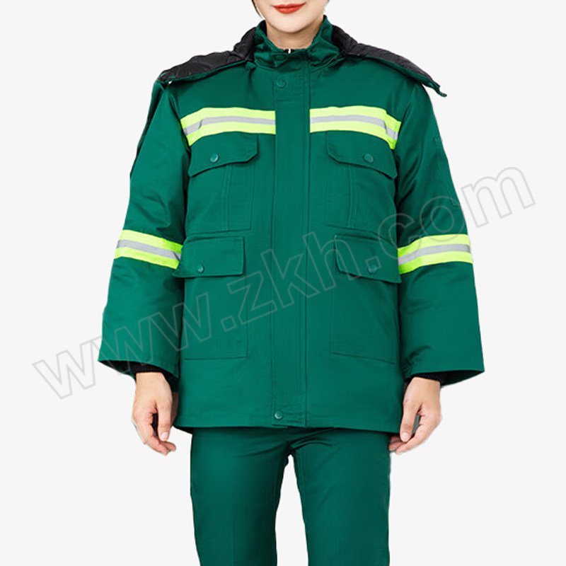 ALINIU/阿力牛 环卫工作服反光棉服 AST146 绿色 170 1件