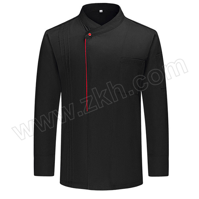 ANQIAOXIANG/安巧象 多层黑边秋冬长袖厨师服 xx241007 3XL 黑色 上衣 1件