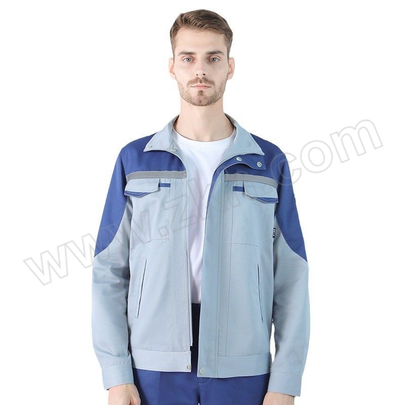 CONGDI 春秋涤棉耐脏工作服 2138 L 浅灰色上衣×1+紫蓝色裤子×1 1套