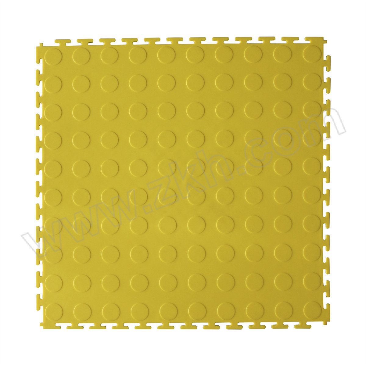 ZKH/震坤行 工业耐磨拼接地垫(圆点纹) SMHD-06CY 主体 黄色 50*50cm 6mm厚 PVC全新料 重约1580g 1块