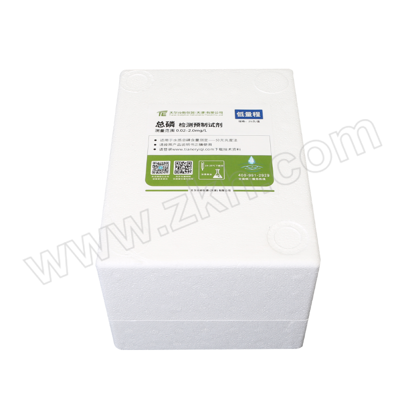 TIANER/天尔 总磷检测预装试剂低量程 TE-TP-D-04 25样 0.02-2.0mg/L 1盒