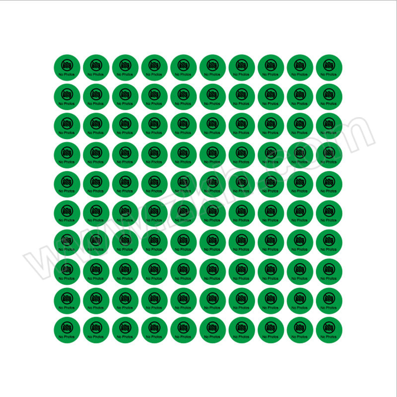 XINHUAI/鑫淮 No Photos VOID防伪标签 XH-NOPHOTOS-10 φ10mm 绿底黑字 1张