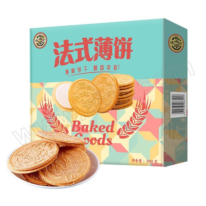 XUFUJI/徐福记 法式薄饼 18个/天蓝色 500g 1盒