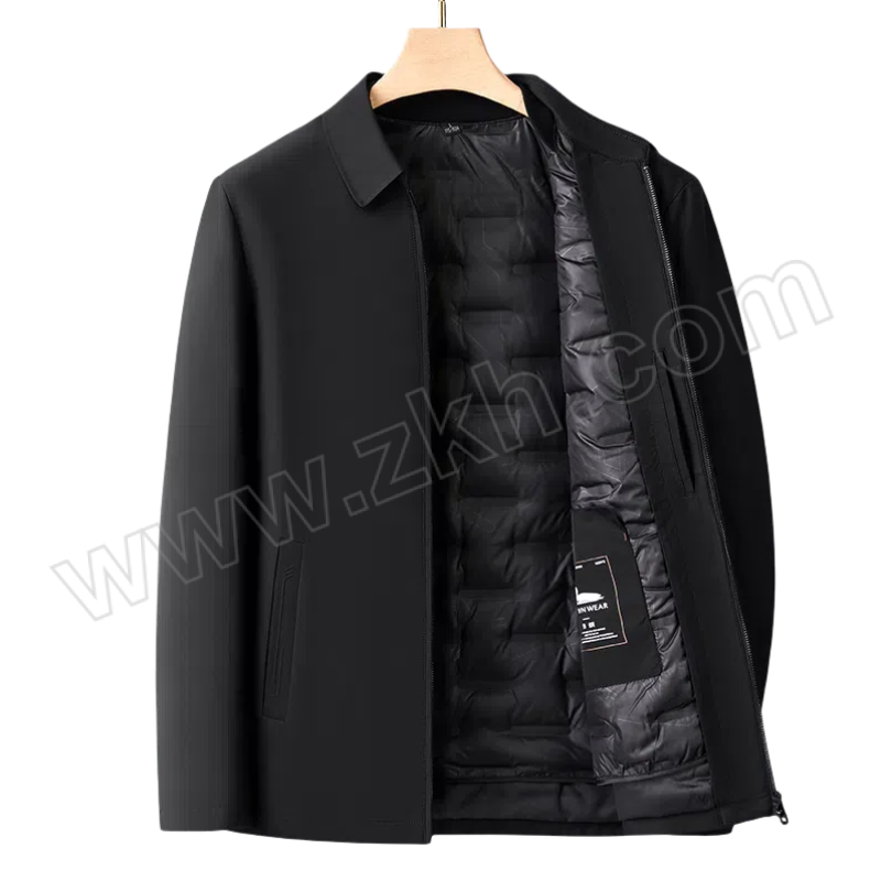 LILANZ/利郎 冬季男士可拆卸羽绒内胆加厚保暖商务行政夹克 24LLD32132 黑色 L 1件