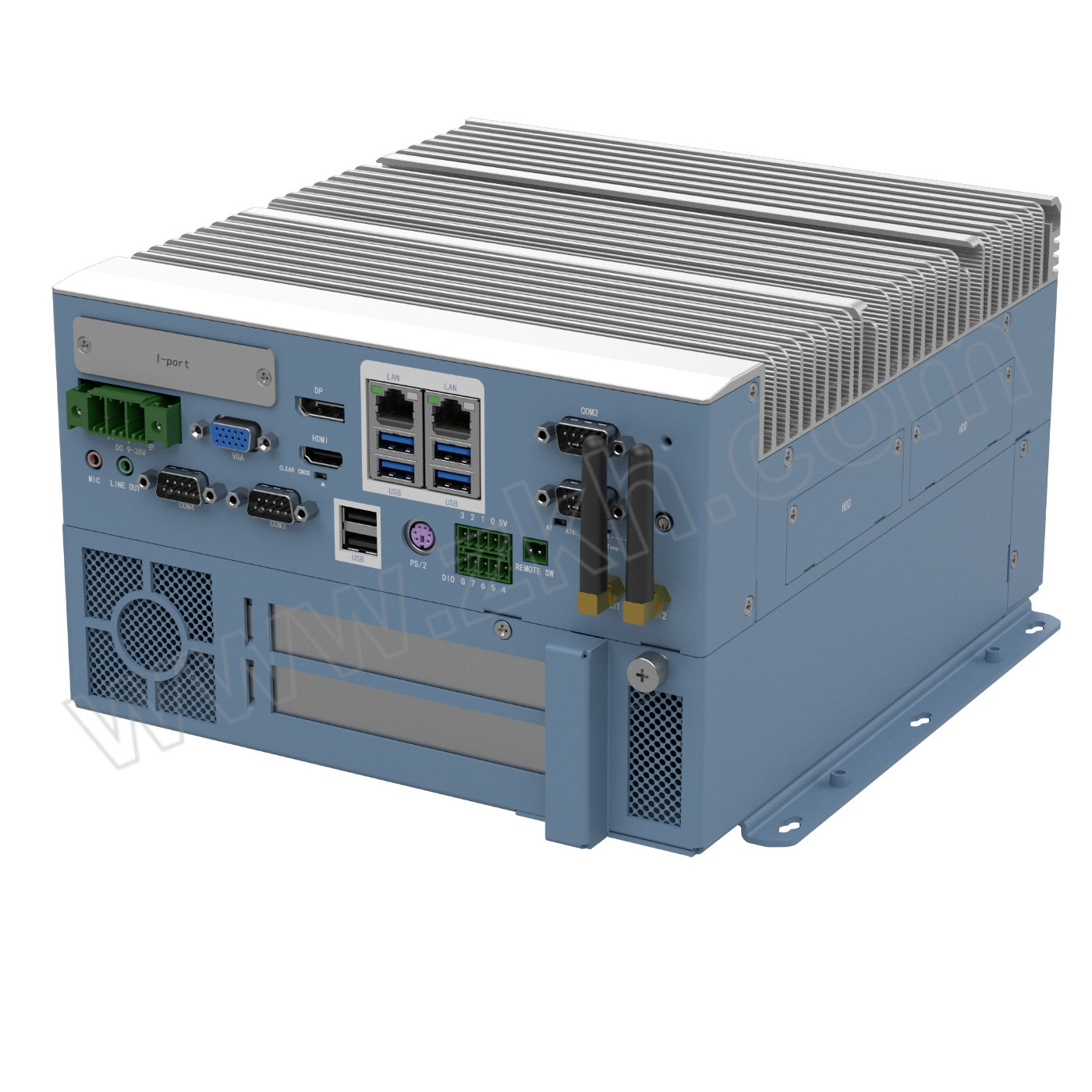 JHCTECH/集和诚 无风扇箱体电脑 KMDA-6920-S001+120W电源适配器 I7-10700 16GB 标配双扩展卡 1台