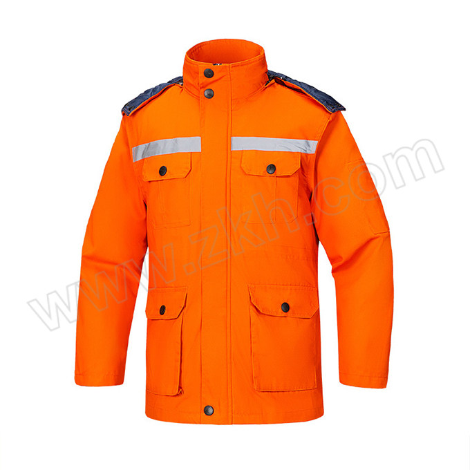 ANQIAOXIANG/安巧象 冬季立体兜反光条棉衣工作服 xx11111 M 桔色 1件