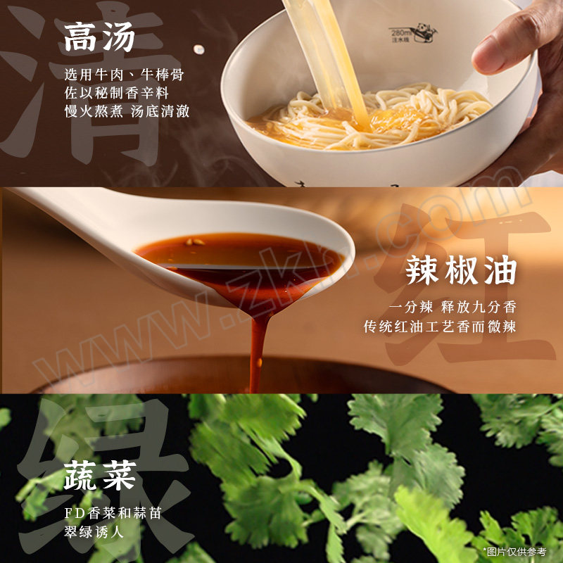 TONGYI/统一 兰州牛肉面非油炸袋面四合一 98g/包 24包/箱 1箱