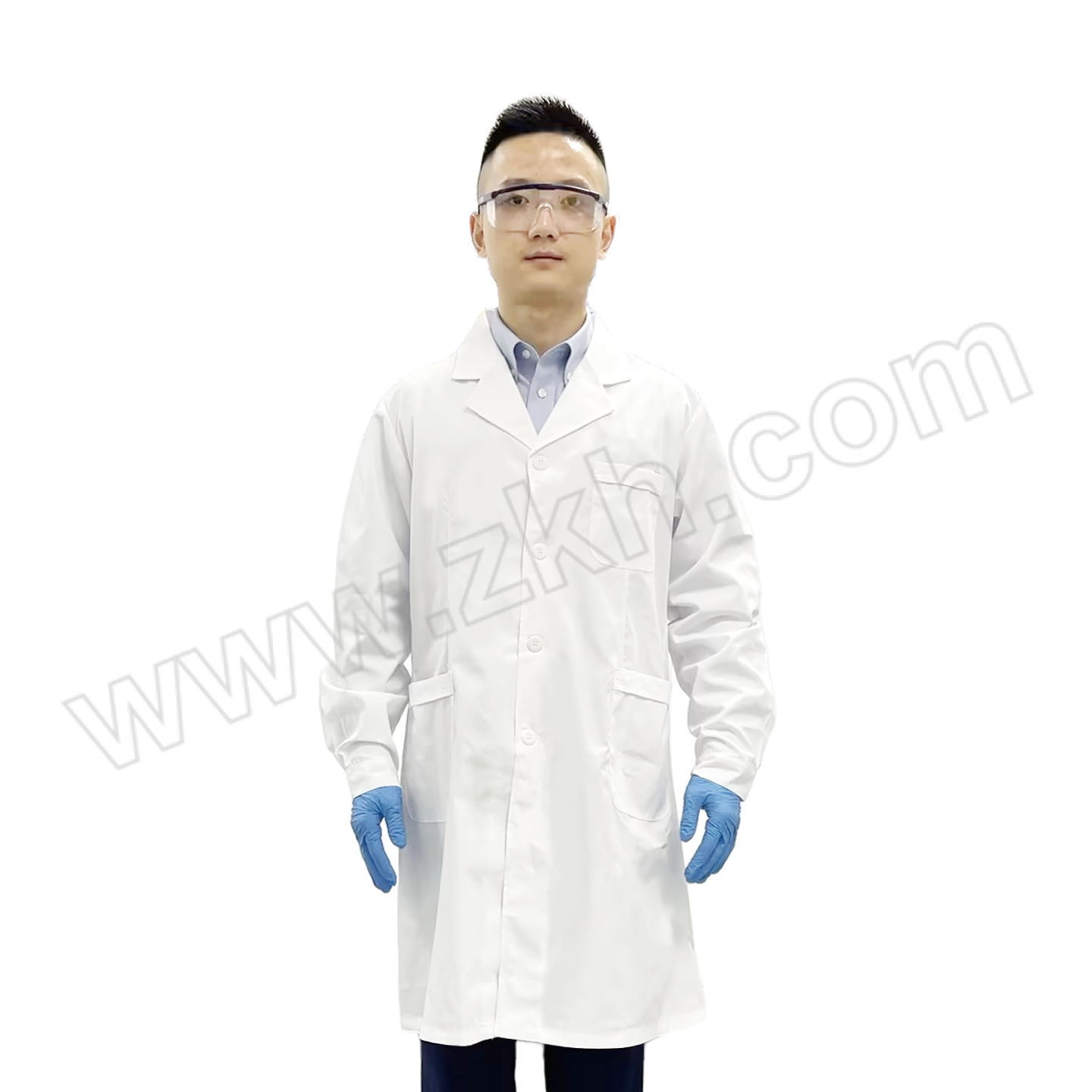 ZKH/震坤行 四季款长袖白大褂 AW24003 XL码/180 1件