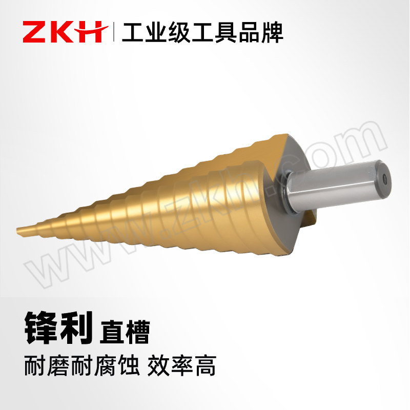 ZKH/震坤行 宝塔钻头阶梯钻 ZKH-JTZ301 4~32mm 镀钛直槽三角柄 1个
