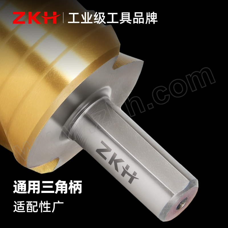 ZKH/震坤行 宝塔钻头阶梯钻 ZKH-JTZ301 4~32mm 镀钛直槽三角柄 1个