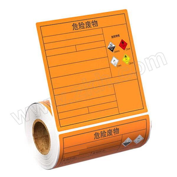 DYP/狄优品 危废标签纸 热敏合成纸 200×200mm 单排 卷芯25mm 带齿线 50张 1卷