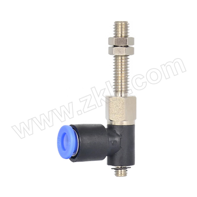 VRK/威尔克 ZPRS侧进气无缓冲金具支架 ZPRS-06-A6 适用软管6mm 内牙M6×1 底部外螺纹M5×0.8 1个