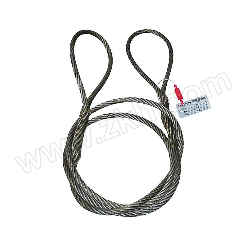 PPU/品尔优 双环插编光面有油麻芯钢丝绳索具 UAF56 6×37+FC-56mm 额载23.6t 使用长度34.5m 1根