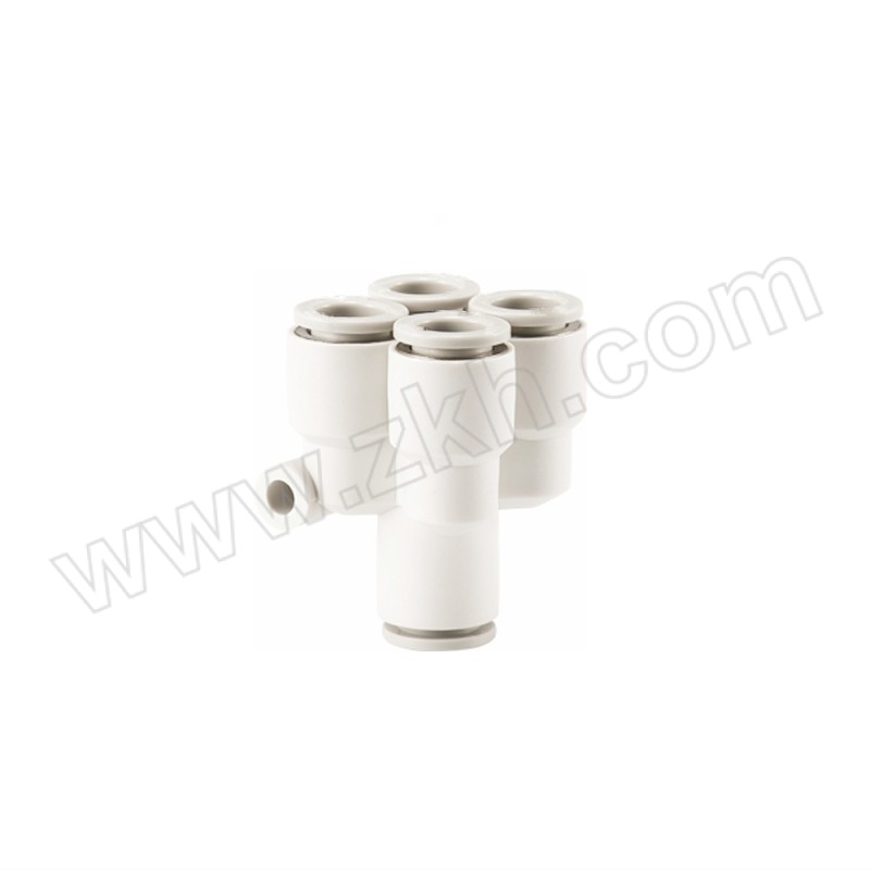 FLYFLOW/福莱福流 F-KQ2UD气动异径Y型五通接头 F-KQ2UD04-00 四管快插4mm 单管快插4mm 1个