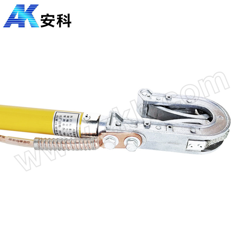 AK/安科 35kV接地线 AK-JDB 双舌接地棒1.5m(黄色杆)35mm²软铜线 3×1.5m+5m线配接地夹包 1套