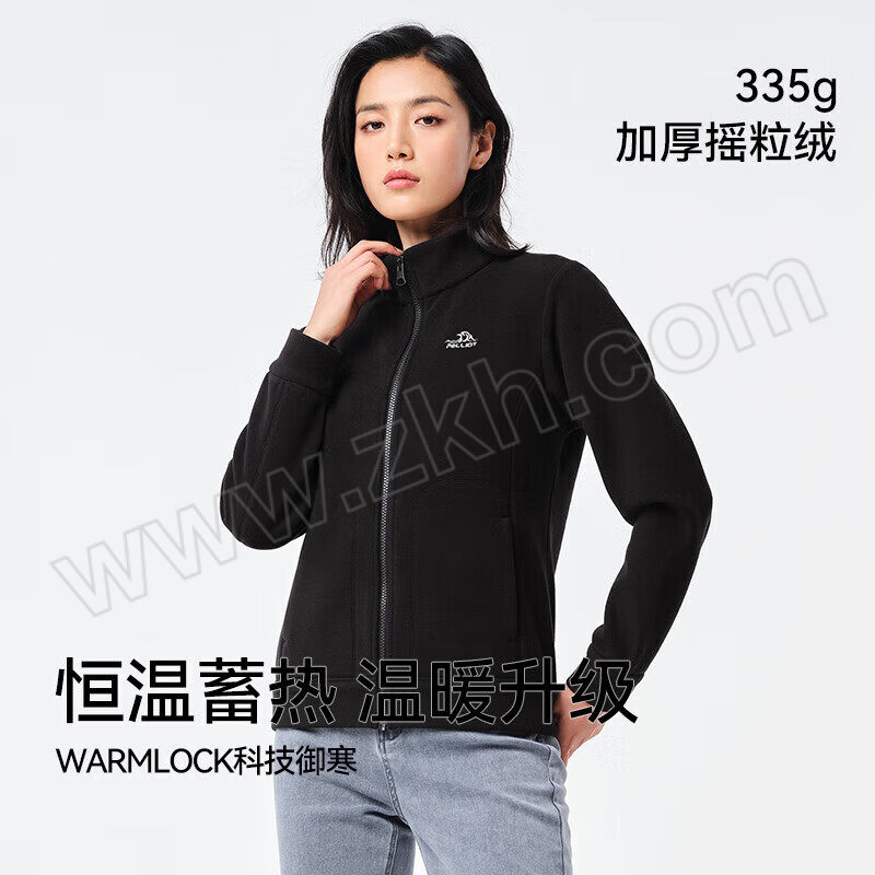 Pelliot/伯希和 女款抓绒衣 12131010 曜石黑 XXXL 1件