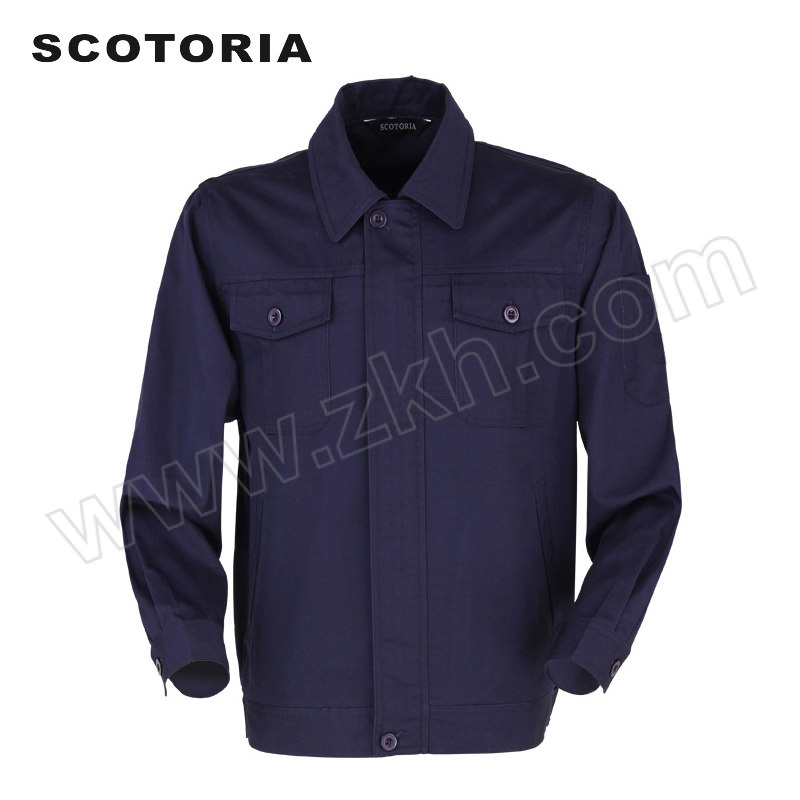 SCOTORIA/斯卡地尔 CVC高棉春秋夹克工作服单上衣 CVC301 M 藏蓝色 1件