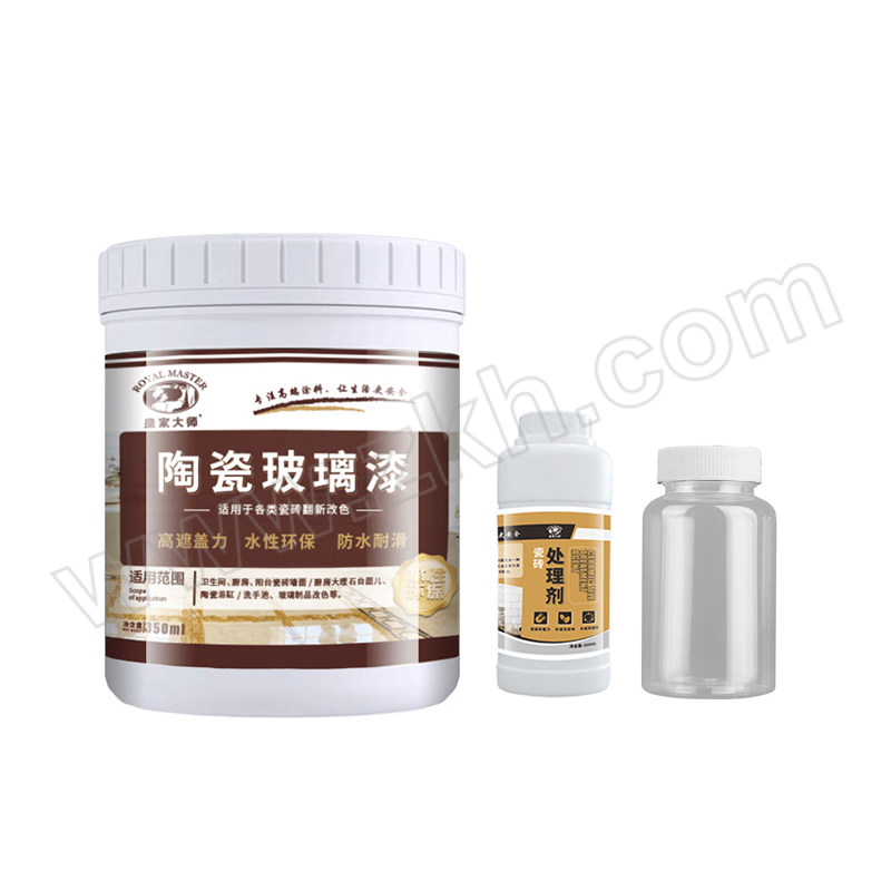 ROYAL MASTER/皇家大师 陶瓷玻璃漆 风蓝色 400g色漆+40mL固化剂+500mL瓷砖处理剂  海绵滚筒+砂纸+手套+美纹纸+搅拌器+羊毛刷 1组